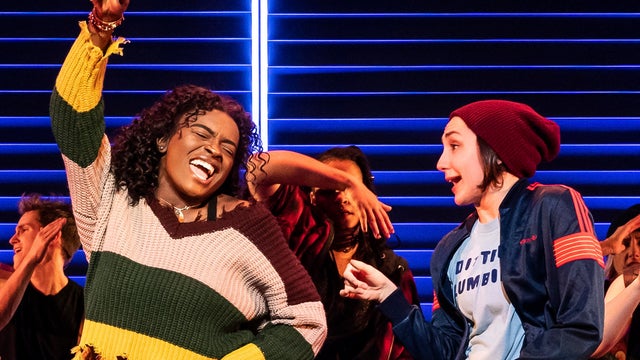 Celia Rose Gooding, left, is seen with the company of "Jagged Little Pill" during a performance in this image released by Vivacity Media Group.