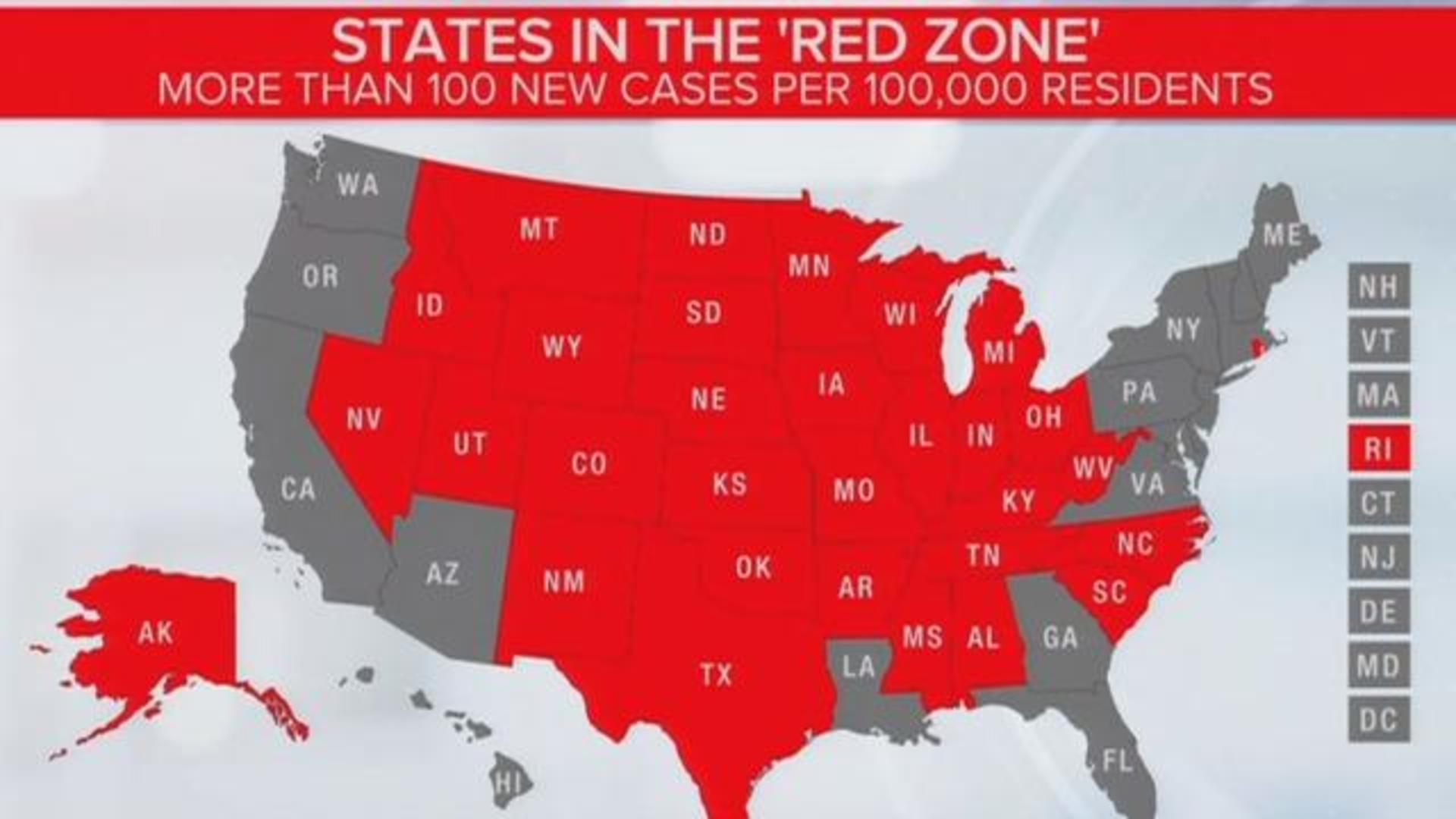 Red Zone States Rise As Covid 19 Cases Increase Just Before Election Cbs News