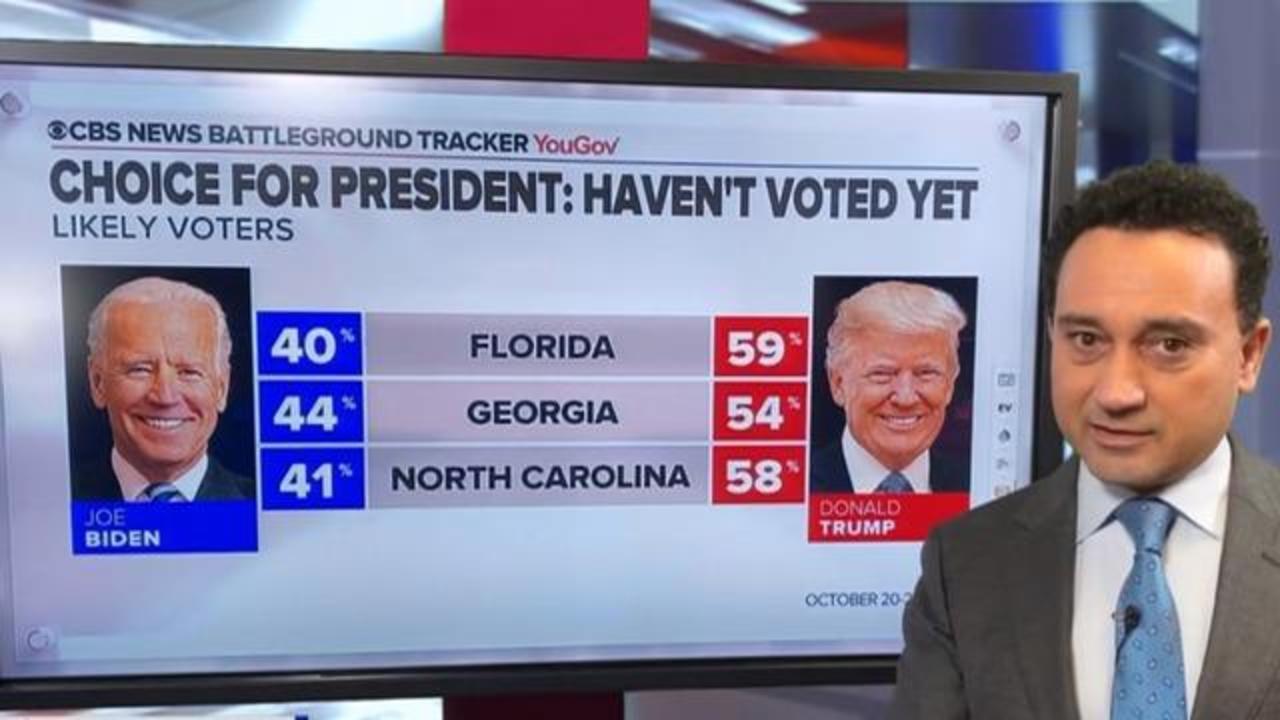 Battleground Tracker Tight Race In Florida Georgia North Carolina Cbs News