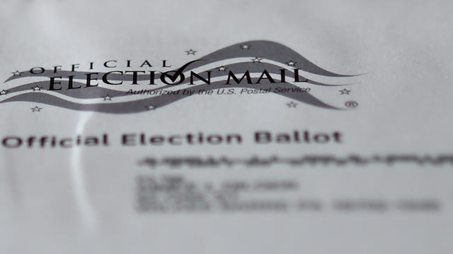 A view of an official Mail-in ballot for the 2020 general 