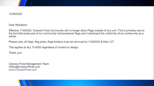 Cresson Pods Community email about flag removal 