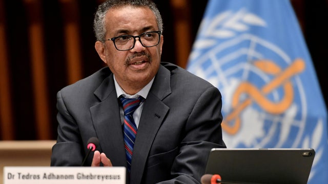 FILE PHOTO: World Health Organization Director-General Tedros Adhanom Ghebreyesus attends a news conference in Geneva 