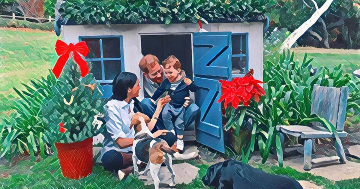 Prince Harry and Meghan share a lovely Christmas card starring Archie and his dogs