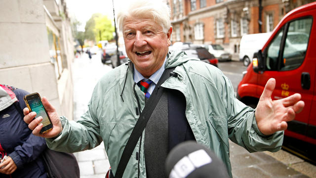 FILE PHOTO: Stanley Johnson, father of Britain's Prime Minister Boris Johnson, is seen in Westminster, in London 