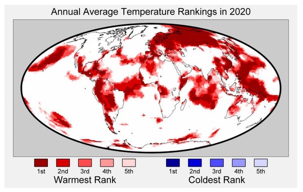 2020 is "effectively tied" for warmest year on record