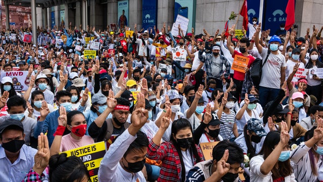 Protests Continue In Myanmar