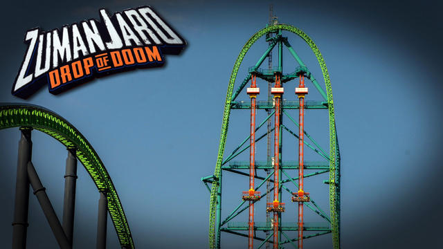 Zumanjaro Drop Of Doom The World S Tallest Drop Tower Cbs News