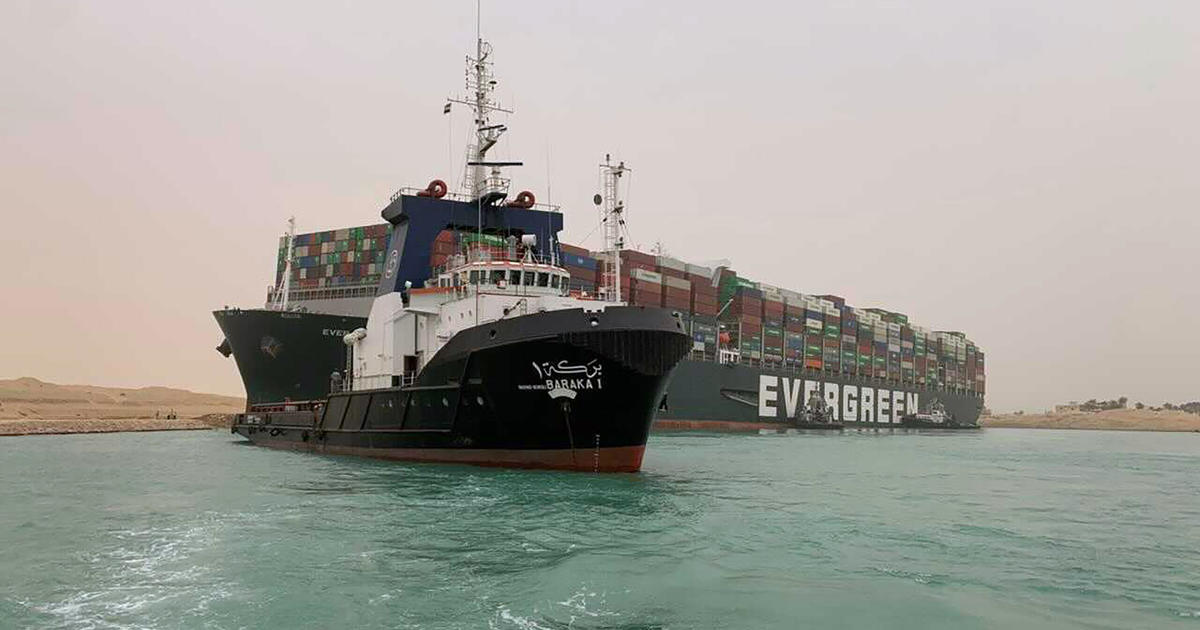 Massive cargo ship turns sideways, totally blocks Suez Canal