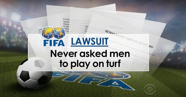 Top women's soccer players launch "turf war" against World Cup Top women's soccer players launch "turf war" against World Cup