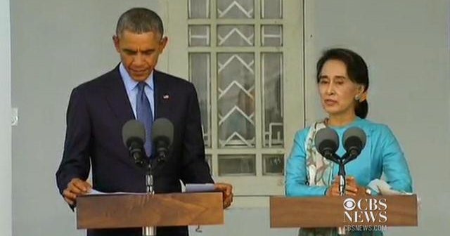Obama visits Aung San Su Kyi in Myanmar