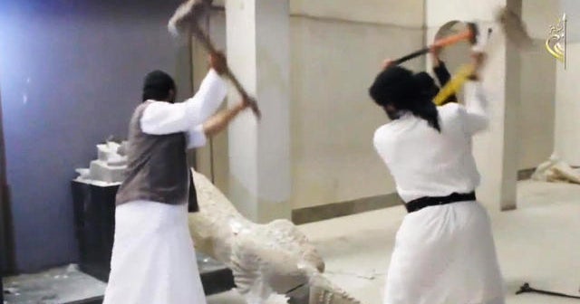 ISIS destroys ancient artifacts in Mosul