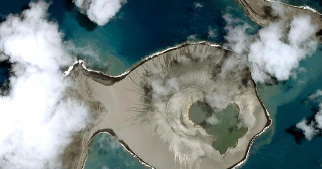 Volcano spawns brand new island in the Pacific