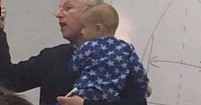 Photo of professor holding baby during class goes viral