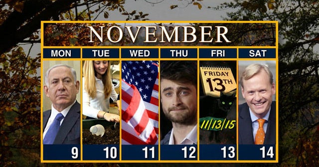 Calendar: Week of November 9