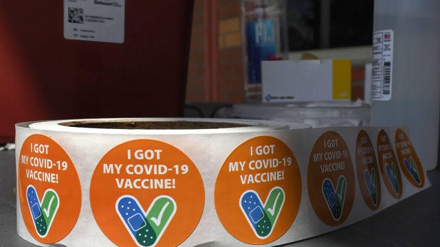 A roll of stickers that are given to patients after 