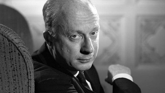 Dem Pres candidate Walter Mondale on the stump holding 