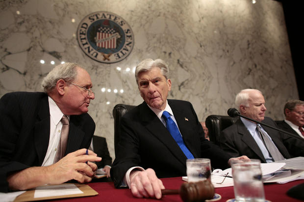 Senate Armed Services Committee members, from left, Sen. Car 