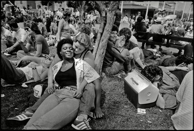 Couple Smiling At The International Lesbian & Gay Freedom Day Parade
