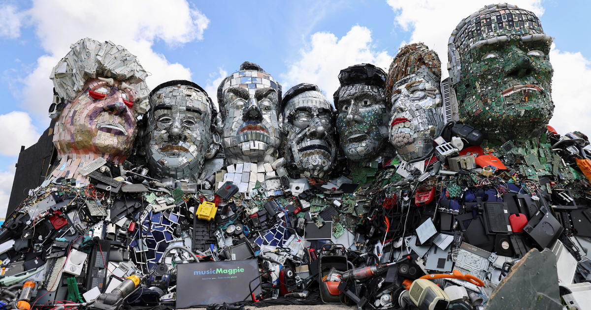 "Mount Recyclemore" sculpture to stare down Biden and other G7 leaders in U.K., demanding they tackle e-waste