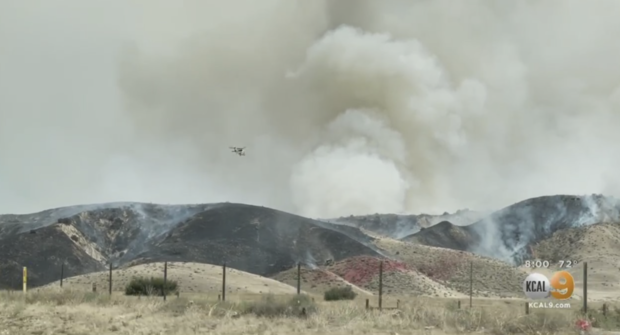 Large Brush Fire Erupts Near Gorman, Forces Evacuations At Nearby Recreation Area 