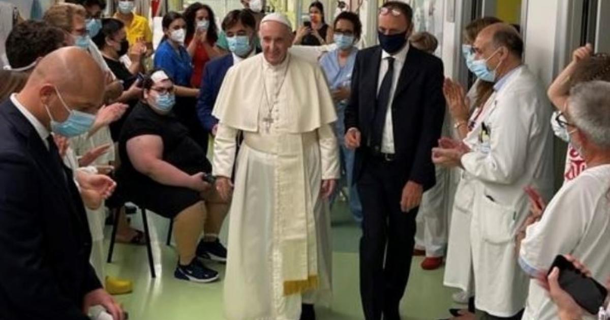 Pope Francis leaves hospital 10 days after intestinal surgery