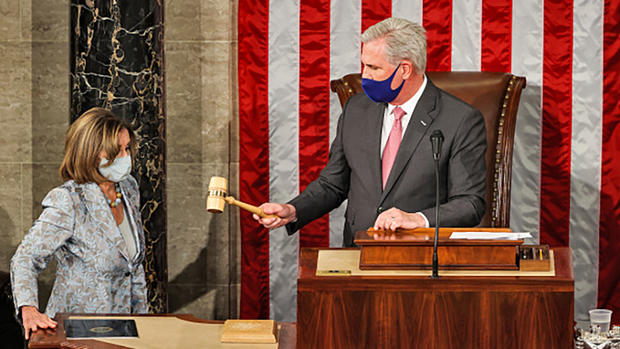 Nancy Pelosi, Kevin McCarthy at U.S. Capitol Jan. 3, 2021 