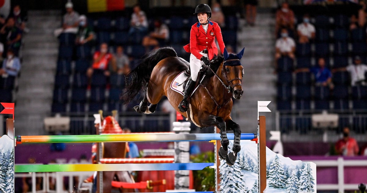 Jessica Springsteen wins silver in equestrian team jumping final