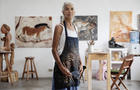 A femail artist in her studio 