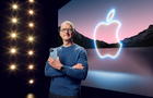 Apple CEO Tim Cook showcases the advanced camera system on the new iPhone 13 Pro 