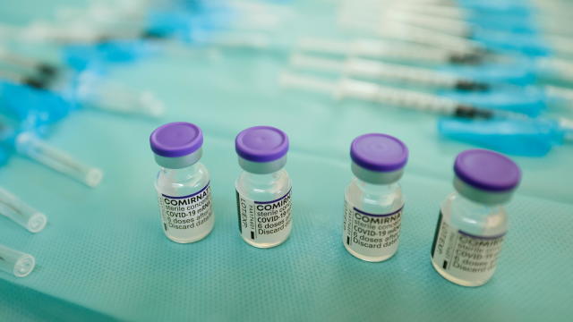 Vials of the Pfizer-BioNTech vaccine against COVID-19 