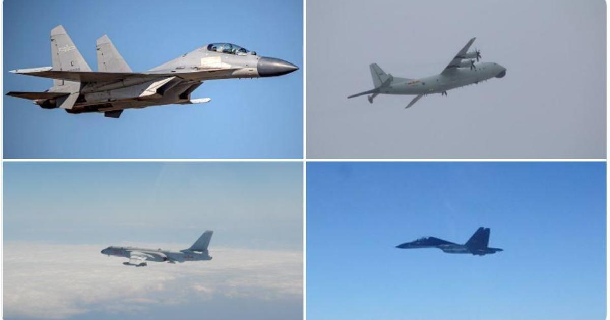 U.S. warns China to "cease" as record number of Chinese military flights test Taiwan's airspace