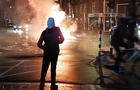 A fire burns on a street in Hague 