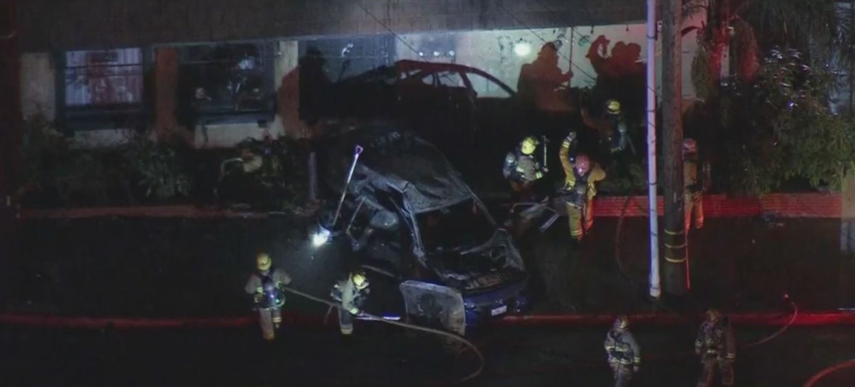 One Killed After Car Careens Into Building In Violent, Fiery Collision In Whittier CBS Los Angeles