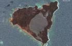 A satellite image shows the Nomuka island after Hunga Tonga-Hunga Ha'apai volcano eruption, in  Tonga 