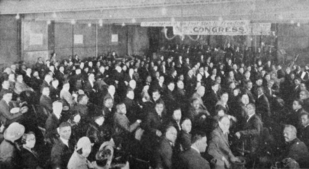 American Negro Labor Congress is seen here holding a meeting 