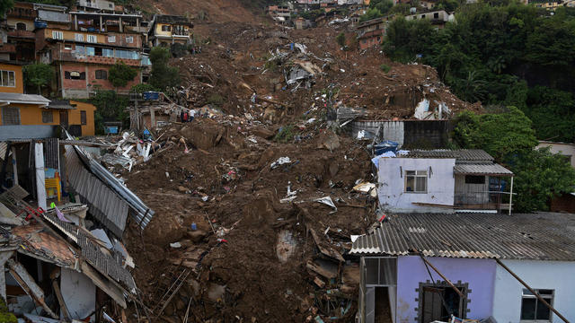An area of Petropolis, Brazil, is seen after a mudslide February 17, 2022. 