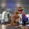 Man in dinosaur costume brings joy to children fleeing Ukraine