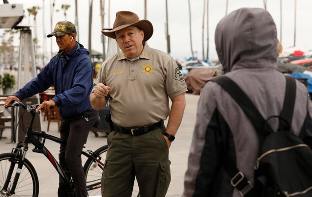 LA Sheriff Alex Villanueva on Venice boardwalk