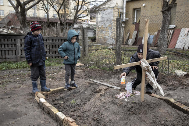 Destruction in Bucha after withdrawal of Russian troops 