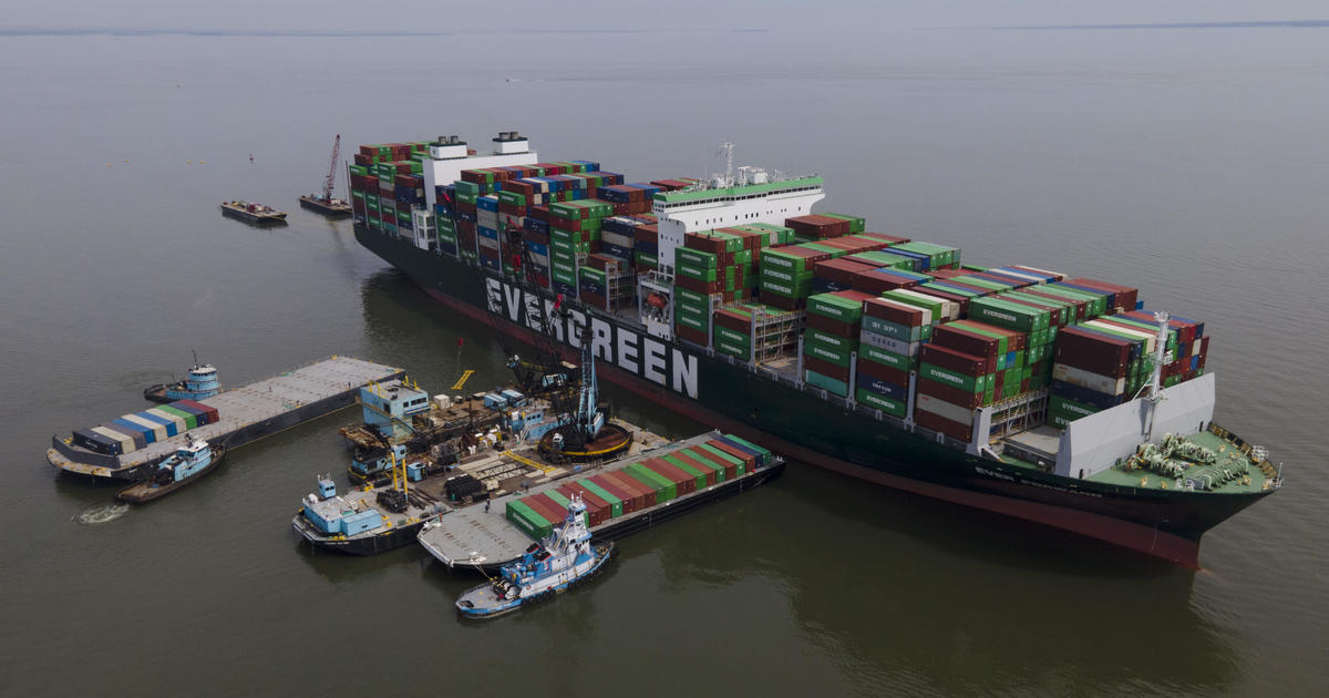 Ever Forward container ship stuck in Chesapeake Bay for weeks finally freed – CBS News