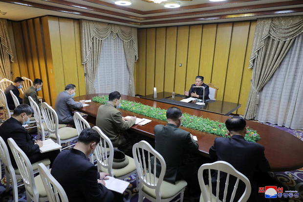 North Korean leader Kim Jong Un visits the State Emergency Epidemic Prevention Headquarters, as North Korea reports its first outbreak of the coronavirus disease (COVID-19), in Pyongyang 