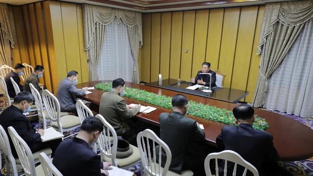 North Korean leader Kim Jong Un visits the State Emergency Epidemic Prevention Headquarters, as North Korea reports its first outbreak of the coronavirus disease (COVID-19), in Pyongyang 